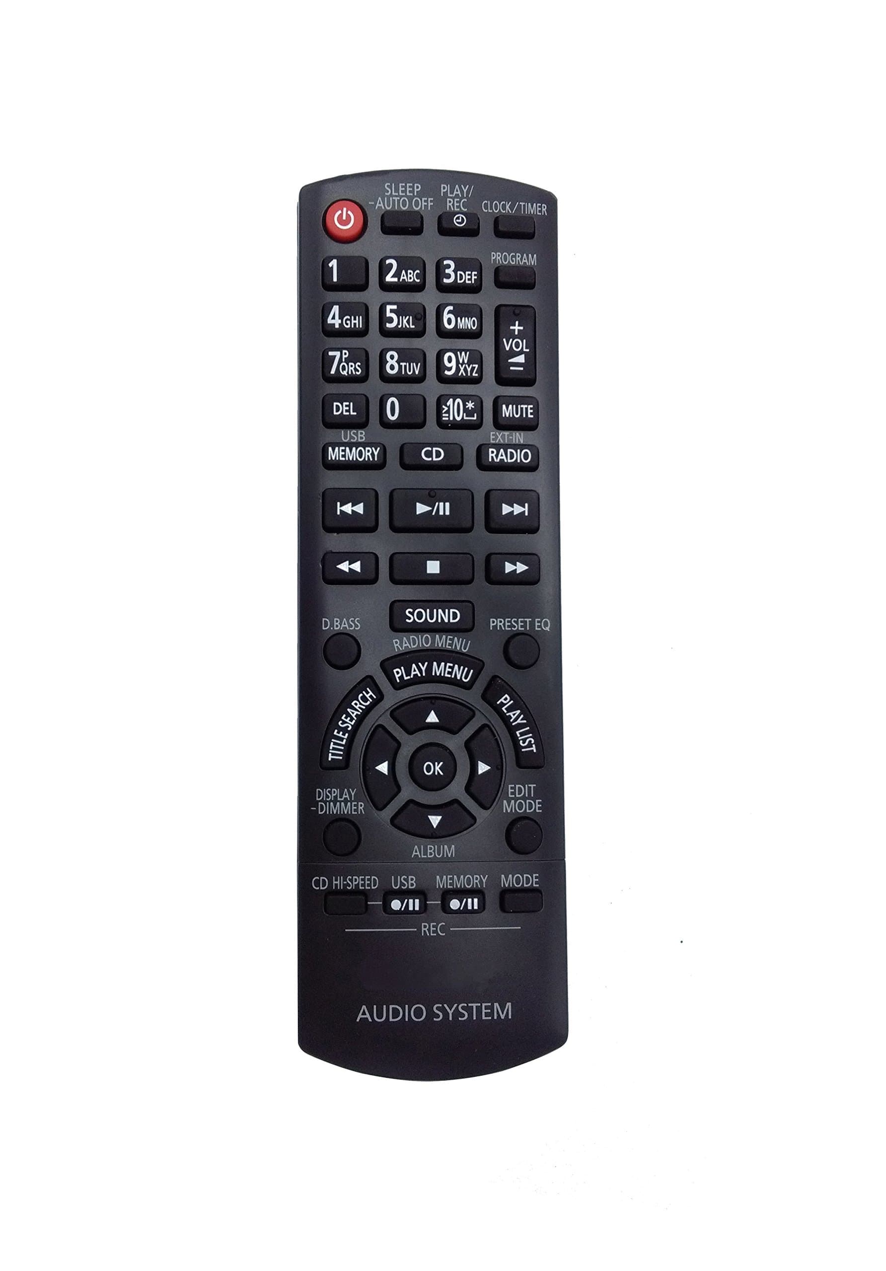 N2QAYB000637 Replace Remote fit for PANASONIC Audio System SA-AKX32PH-K SA-AKX32PN-K SA-AKX32PR-K SA-AKX34PH-K SA-AKX34PN-K SA-AKX52EB-K SA-AKX52EG-K SA-AKX52GN-K SA-AKX52PH-K SA-AKX52PN-K