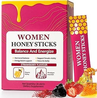 Shilajit Honey Sticks for Women, Hormonal Balance & Energy with Shatavari & Saffron for Focus & Stamina, Women Multi-Mineral Honey Sticks, Strawberry Honeysticks | No Artificial Additives - 30 Sticks