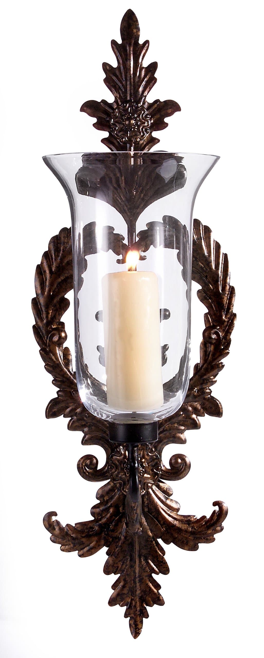 Elegant Wrought Iron Wall Candle Holder Sconce