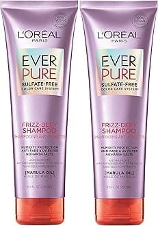 L’Oréal Paris L'Oreal Hair Care EverPure Sulfate Free Frizz Defy Shampoo, with Marula Oil, 2 Count (8.5 Fl; Oz each) (Packaging May Vary)
