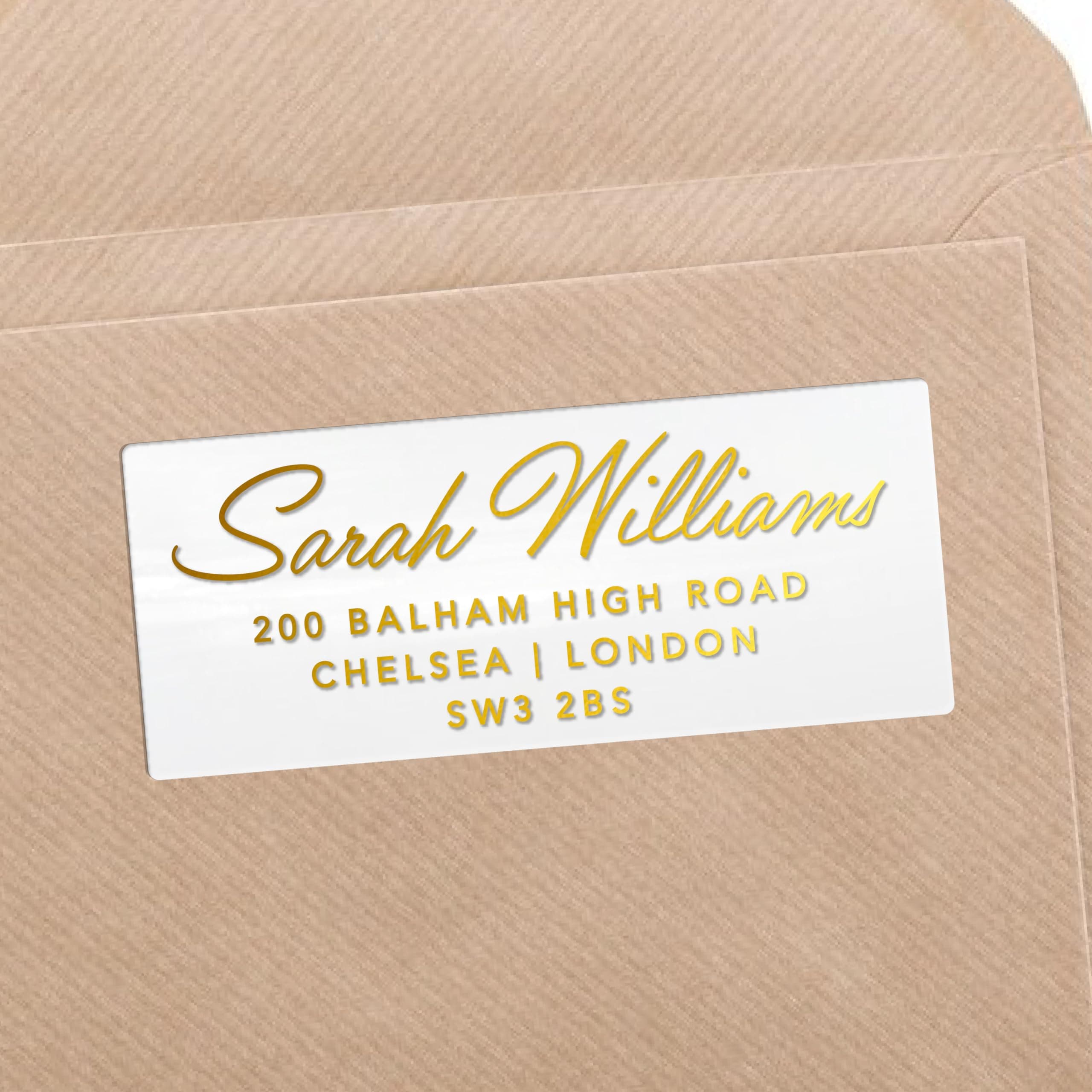 Personalised Custom Return Address Stickers, Self Adhesive White Gold Silver Labels (25x60mm), 30 rectangle stickers per A4 Sheet, Custom labels designed and printed in the UK - RA10