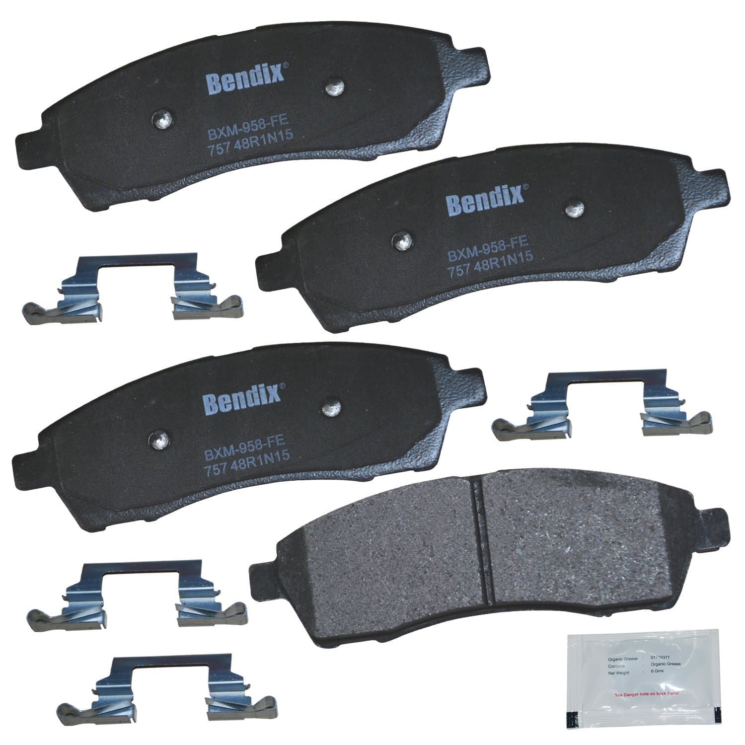 Bendix Priority1 CFM757 Semi-Metallic Rear Brake Pads for Ford Excursion 2005-2000, F-250 Super Duty 2004-1999, F-350 Super Duty 2004-1999