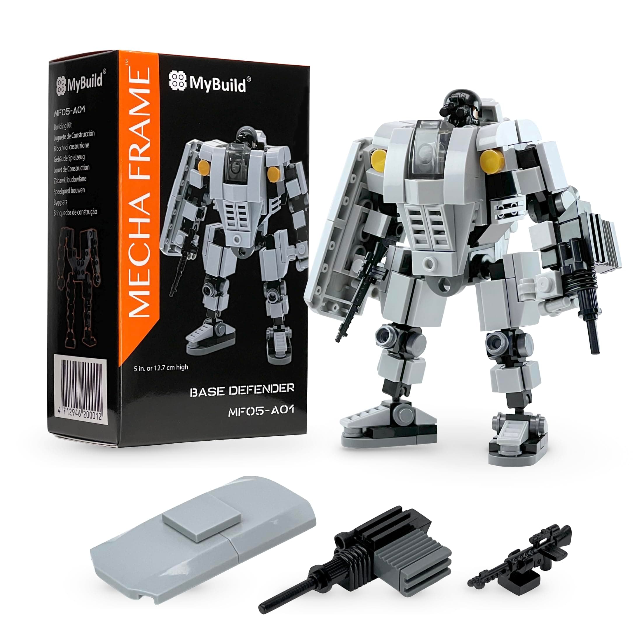 MyBuild (Base Defender MF05-A01) - Mecha Frame Base Defender MF05-A01 Building Toy with Cockpit for Mini Pilot Figure