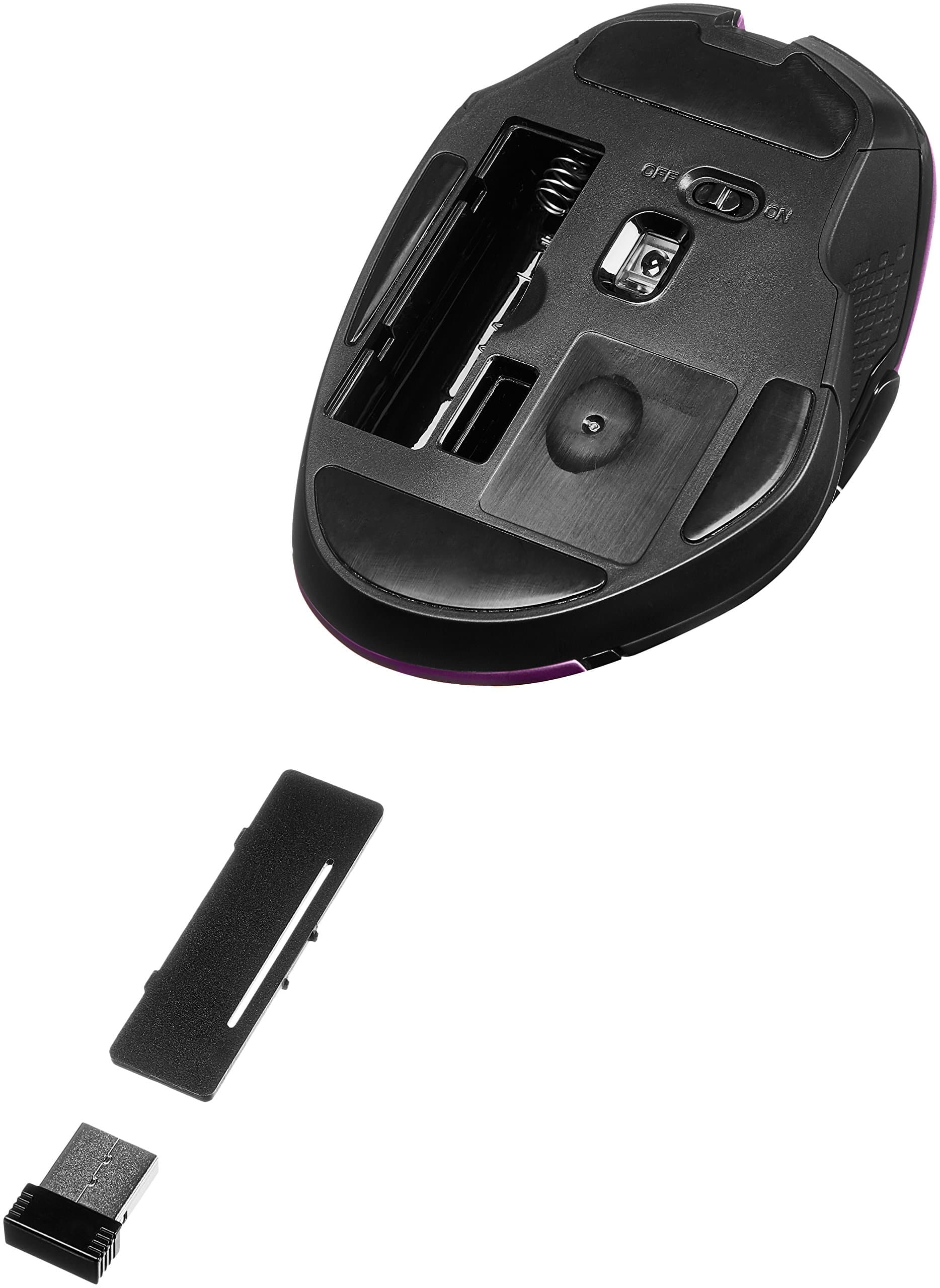 Amazon Basics Compact Ergonomic Wireless PC Mouse with Fast Scrolling – Purple