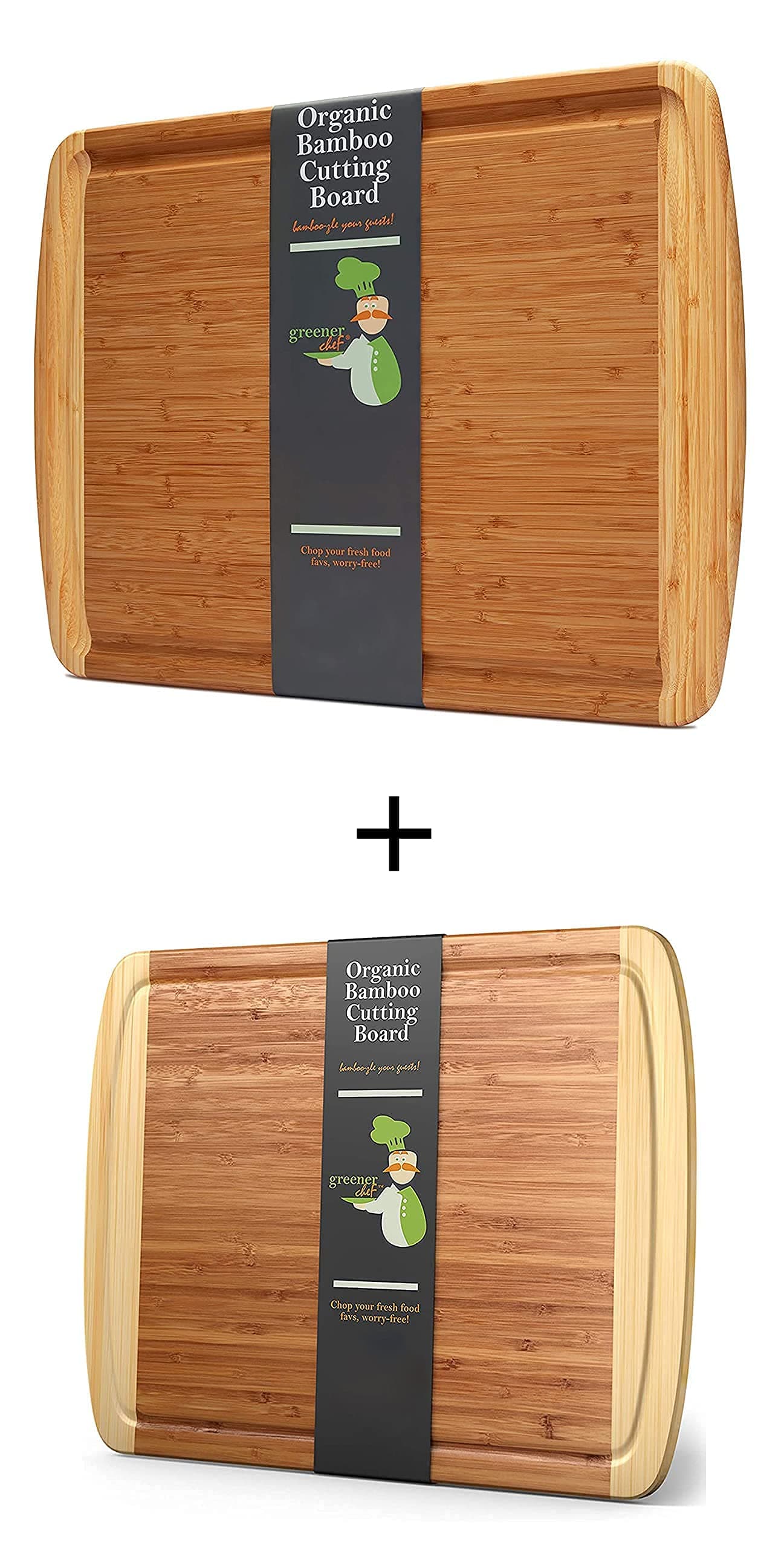 Greener ChefSmall Cutting Board for Kitchen - 12 x 9 Inches and Medium-Large Wood Cutting Board : 14.5 x 11.5 Inches