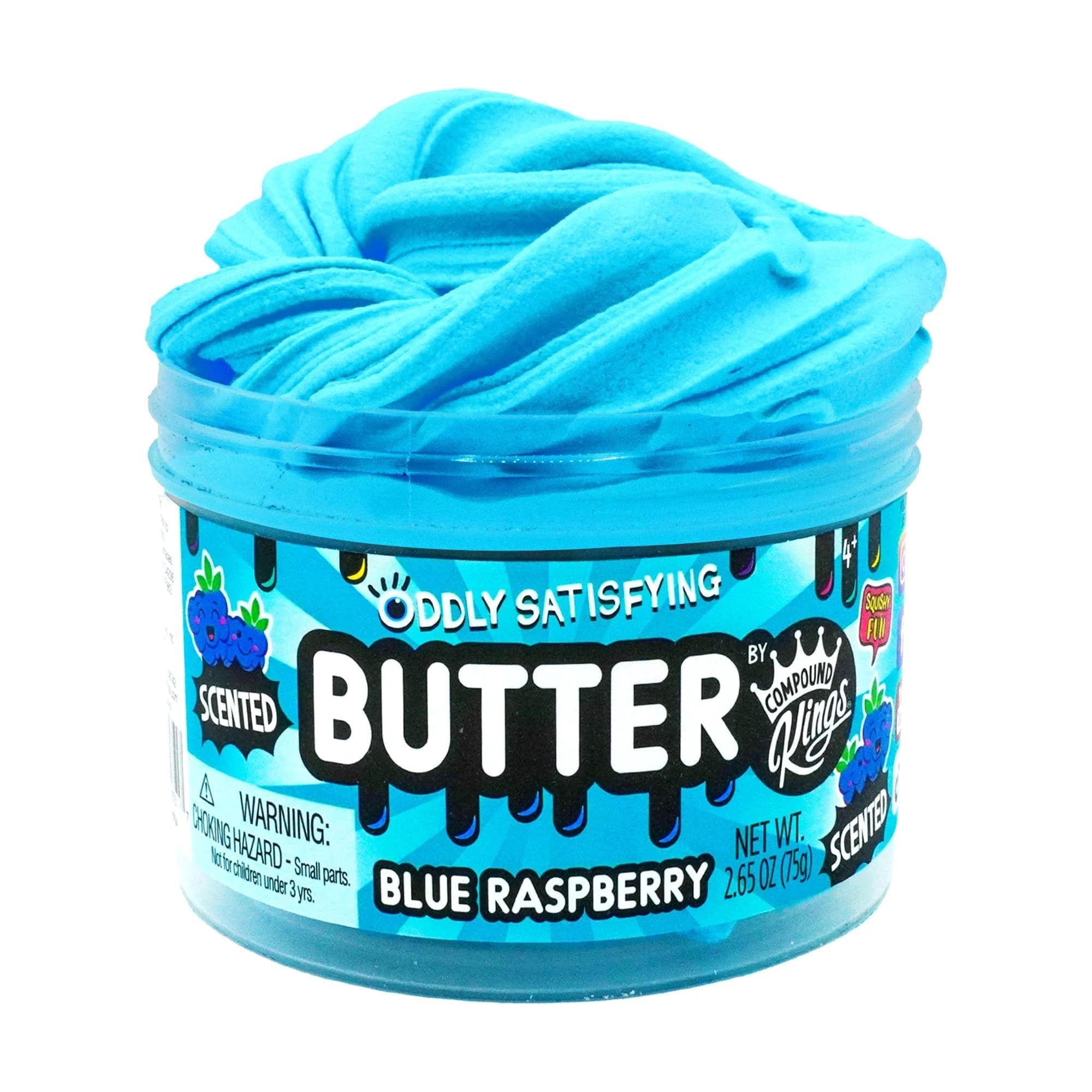 Compound Kings Butter Slime Single Jar Blue Raspberry, Stocking Stuffer for Boys and Girls Sensory Fun Gift