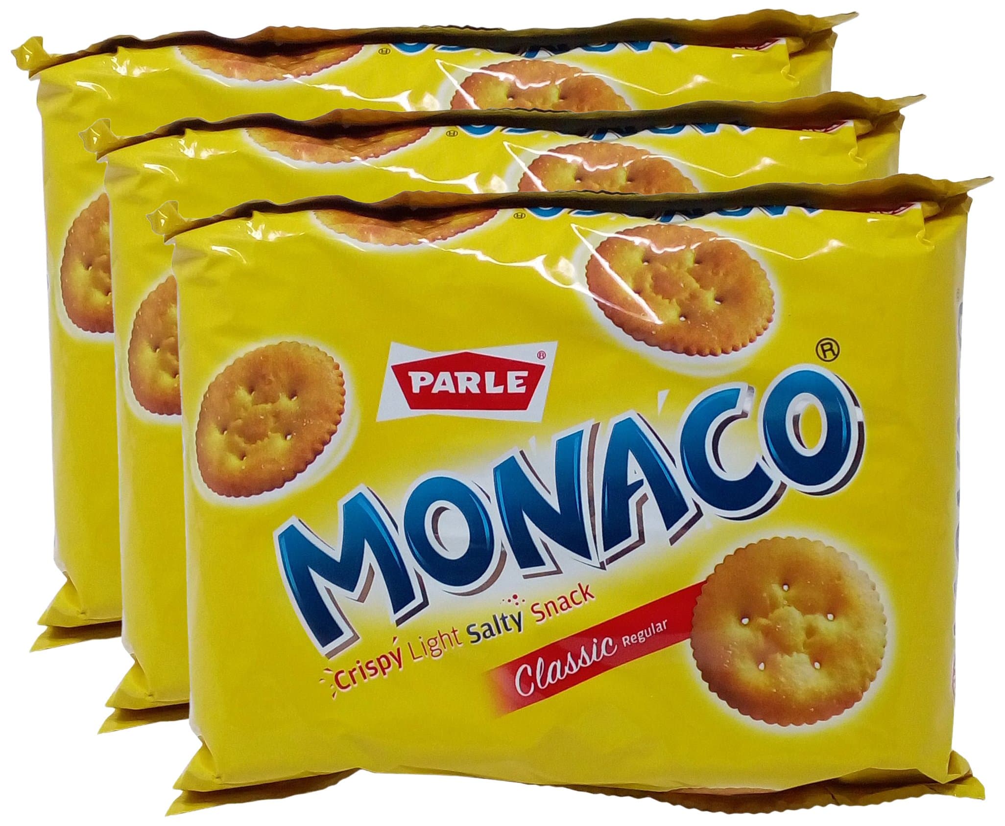 More Combo - Parle Monaco Salted Biscuits Classic Regular, 200g (Pack of 3) Promo Pack
