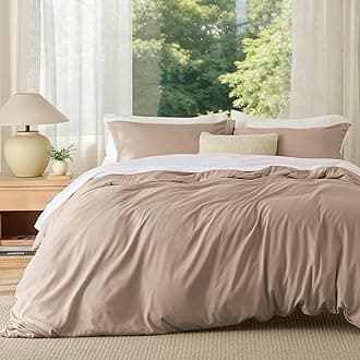 Bedsure Duvet Cover Queen Size - Soft Double Brushed Bedding Set for Kids & Adults, Zipper Closure, 3 Pieces, Includes 1 Duvet Cover (90"x90") & 2 Pillow Shams, NO Comforter, Light Khaki