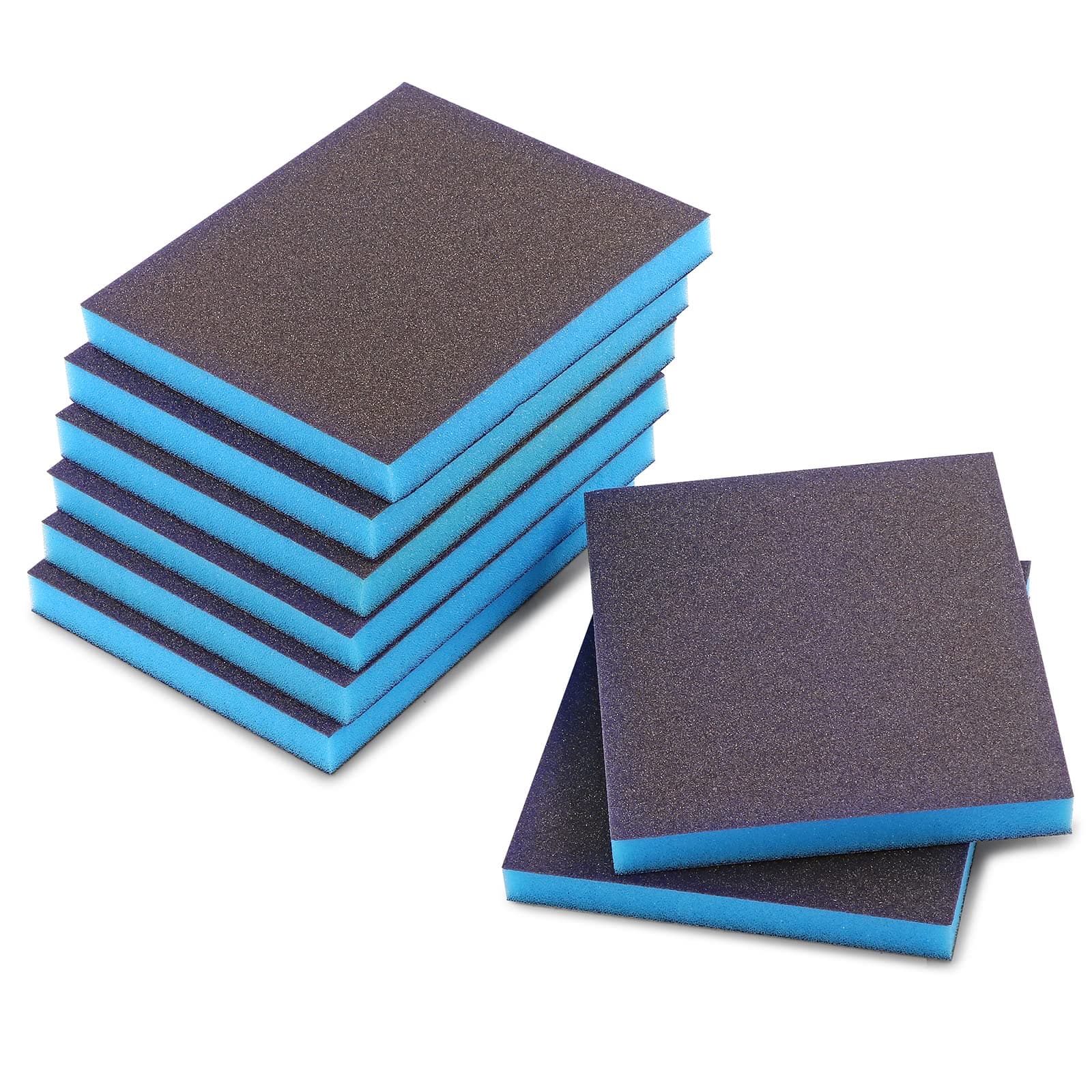 Jamiikury 8Pcs 100 Grit Sanding Sponge, Medium Sanding Blocks Washable and Reusable, Wet Dry Sandpaper Sponge for Wood Metal FurniturePaint and Drywall