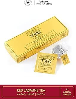 TWG Tea | Red Jasmine Tea | Rooibos Tea | Jasmine Flower | 15 Hand Sewn Cotton Teabags | Gift Set