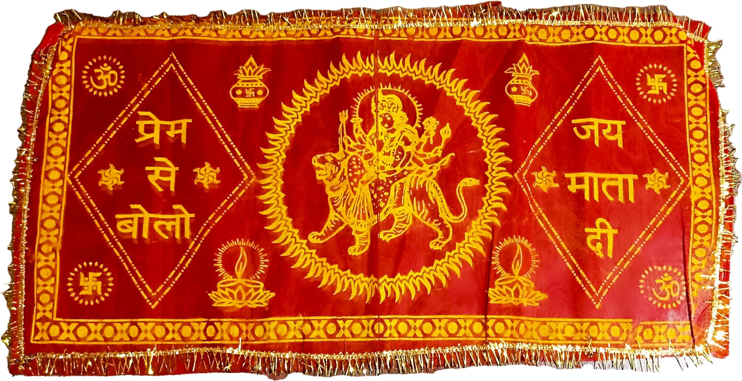 प्रेम से बोलो जय माता दी Printed Chunari Jai Mata Di Chunari MATA Chunri Chunni Kanya Bhoj Oodhni Dupatta Shrawali MATA Laxmi MATA Durga Laxmi Ganga Navrati Festival Dupattas Pack Of 3 || XQ02