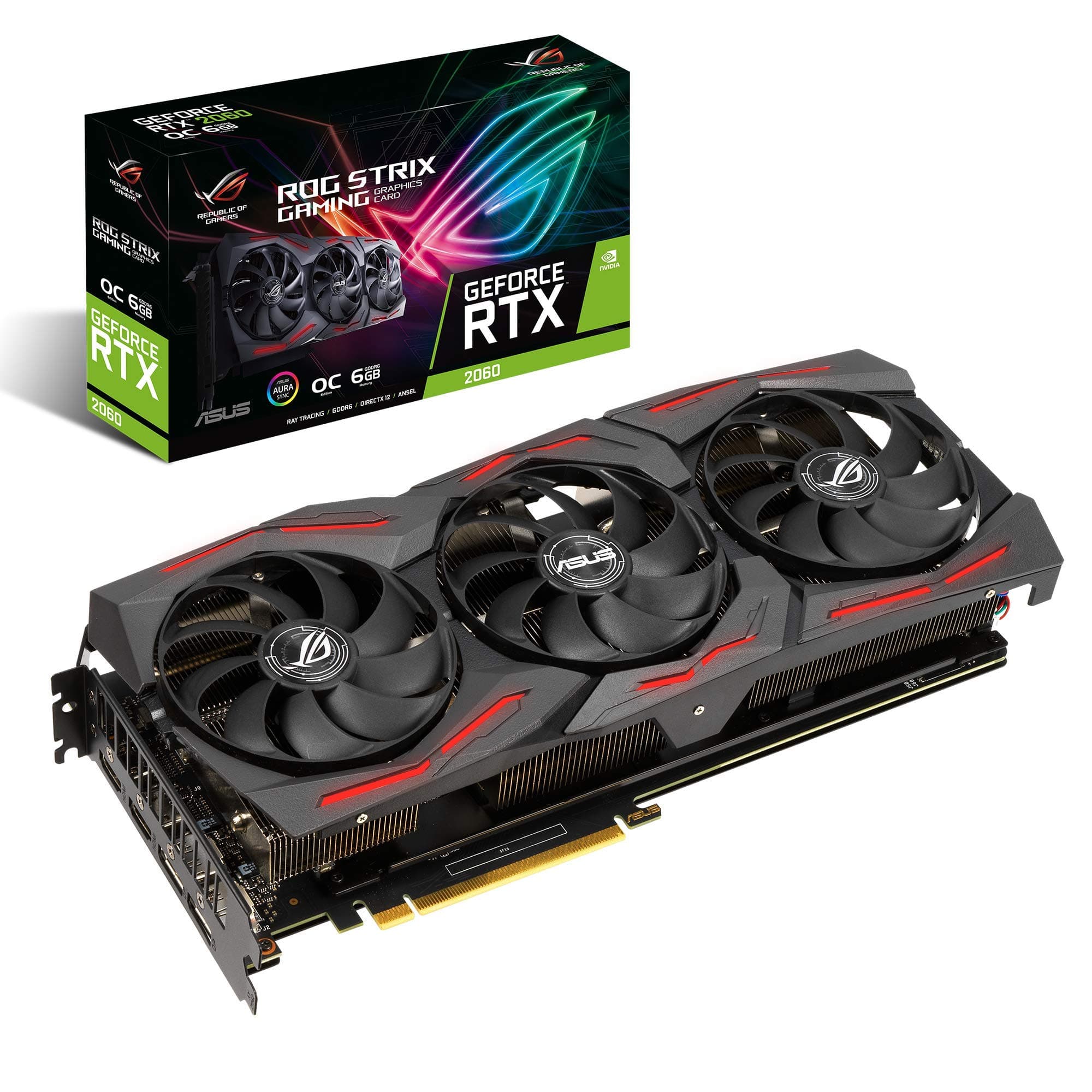 ASUS ROG Strix NVIDIA GeForce RTX 2060 EVO OC Edition Axial-tech Fan Design, MaxContact Technology, Auto-Extreme 6GB GDDR6 HDMI DisplayPort 1.4 Gaming Graphics Card (ROG-STRIX-RTX2060-O6G-EVO-GAMING)
