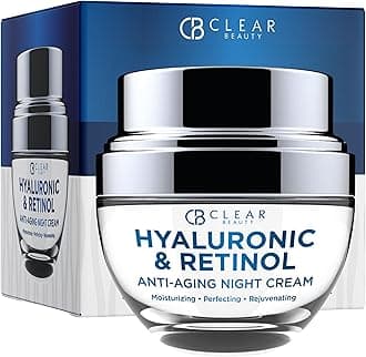 Hyaluronic Acid & Retinol Face Moisturizer Night Cream – Dermatologist Tested, Deep Hydration, Firming & Smoothing – Anti Aging Korean Skin Care, Vegan, Clean Beauty – 1.69 Fl Oz