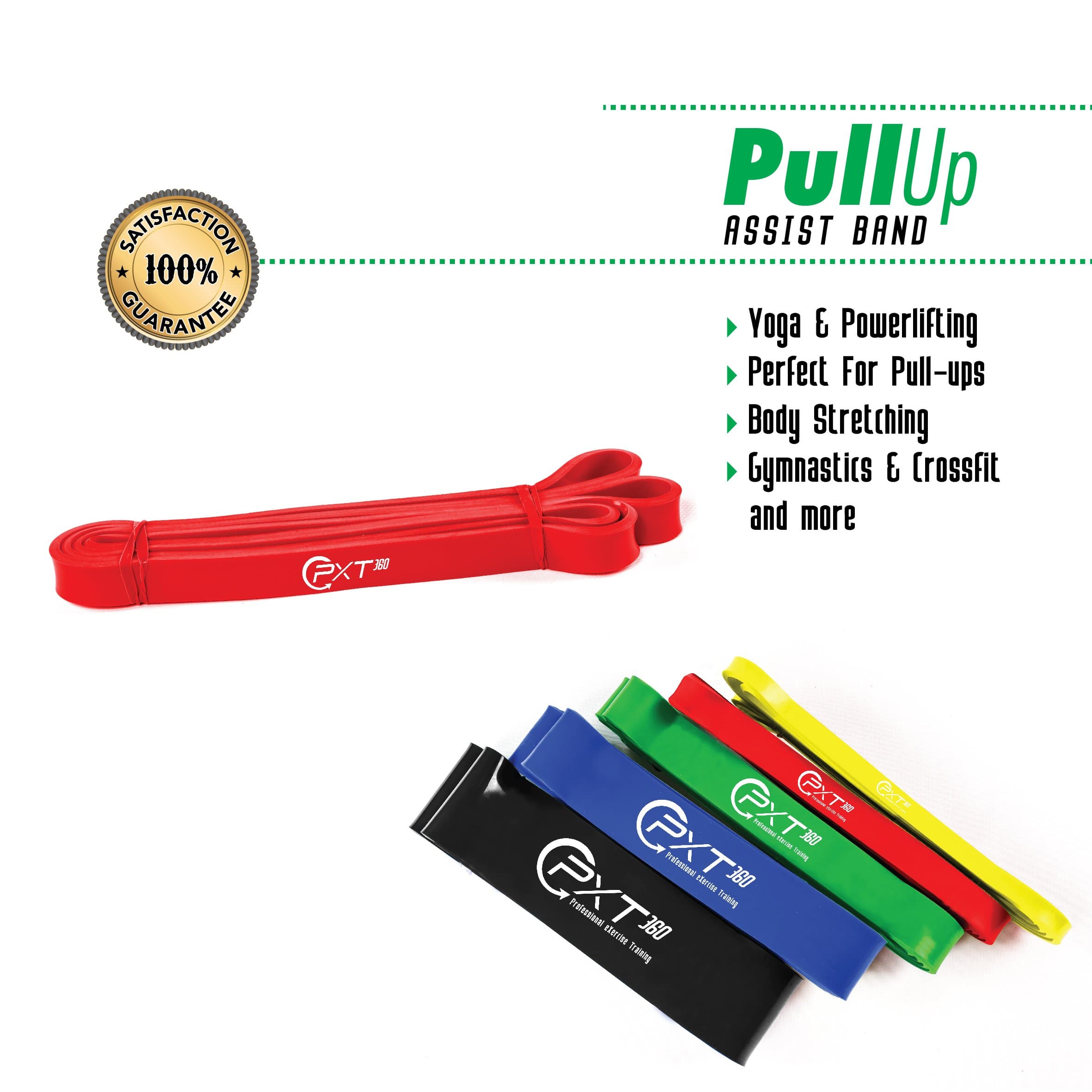 Pull Up Assistance Bands: Red Pullup Resistance Strap, 30-60 Pounds Tension, 3/4’’, Pull Up Bar Bands Home Gym Equipment for Strength Training, Crossfit, Arms and Legs Exercises