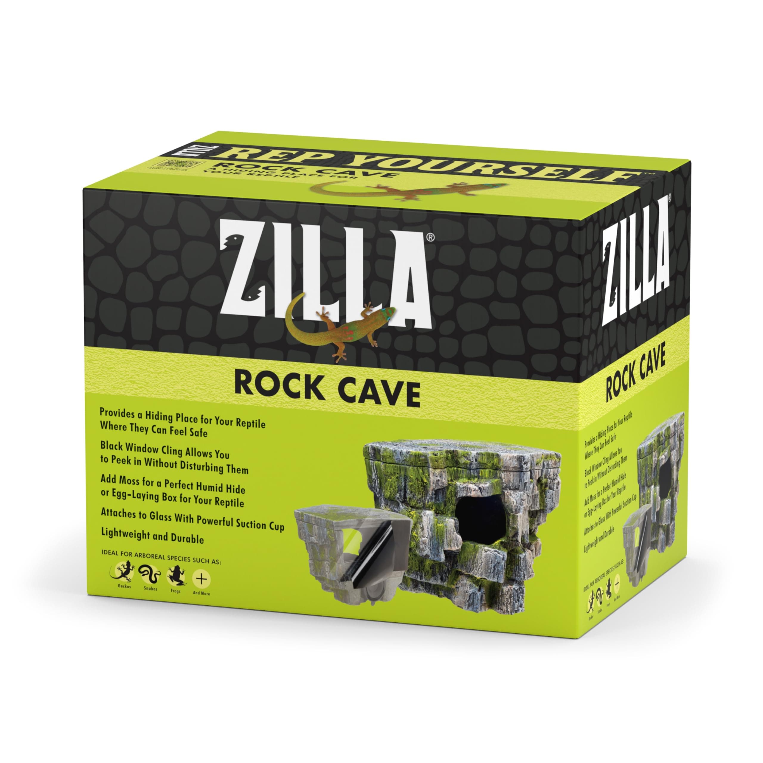 Zilla Vertical Décor Rock Cave 8.75 x 5.875 x 7.25",Grey