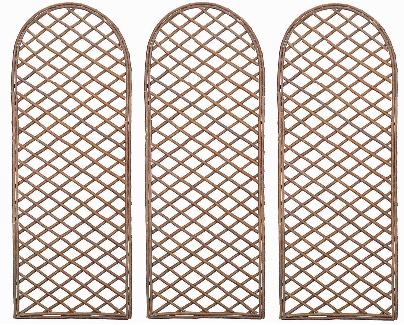 Selections Willow Garden Trellis with Curved Top (120 x 45cm) - Pack of 3