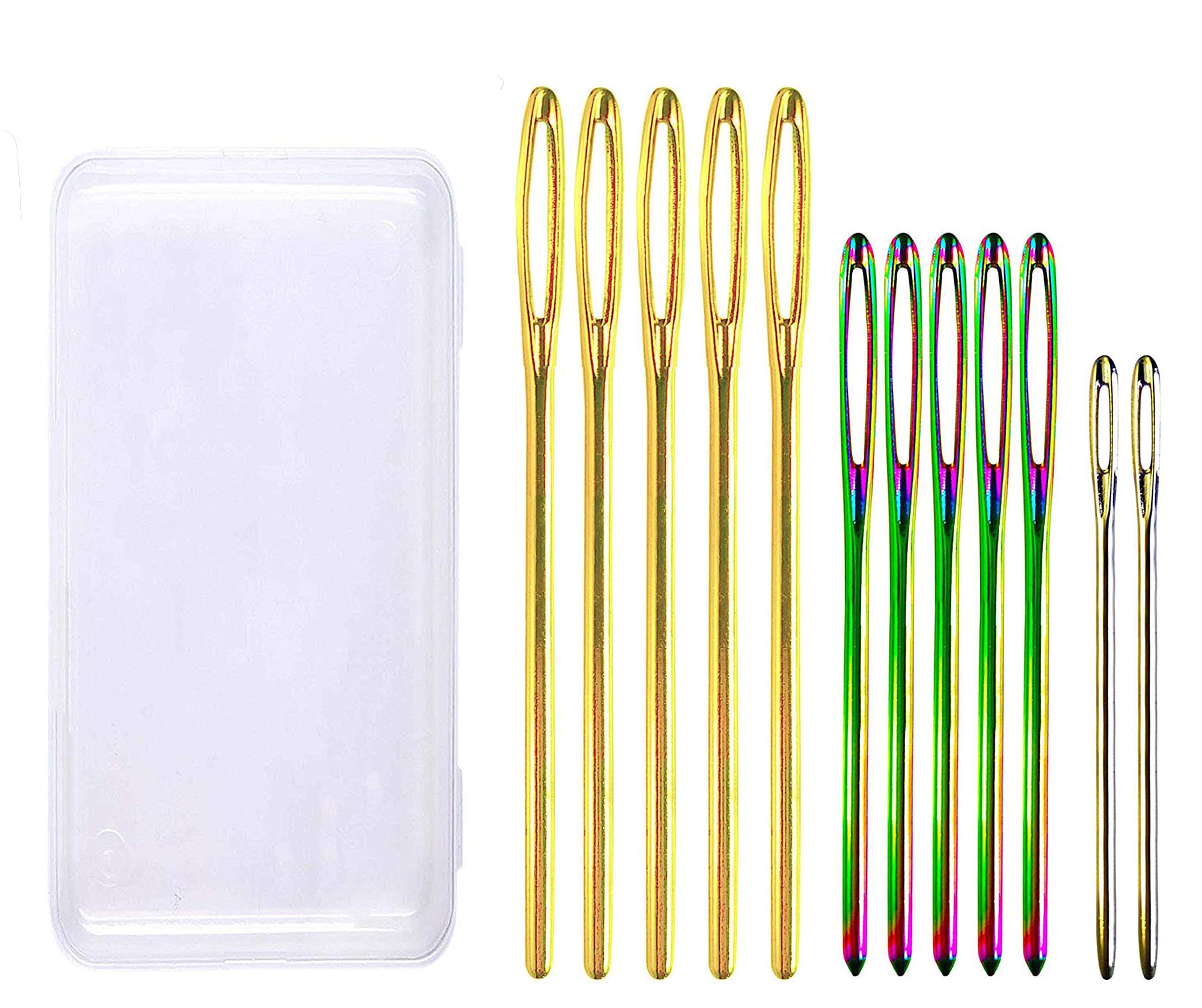 Fairycece Embroidery Needles Yarn Needle Knitting Needles Sewing Needles Darning Needles Tapestry Needle 12-Pack
