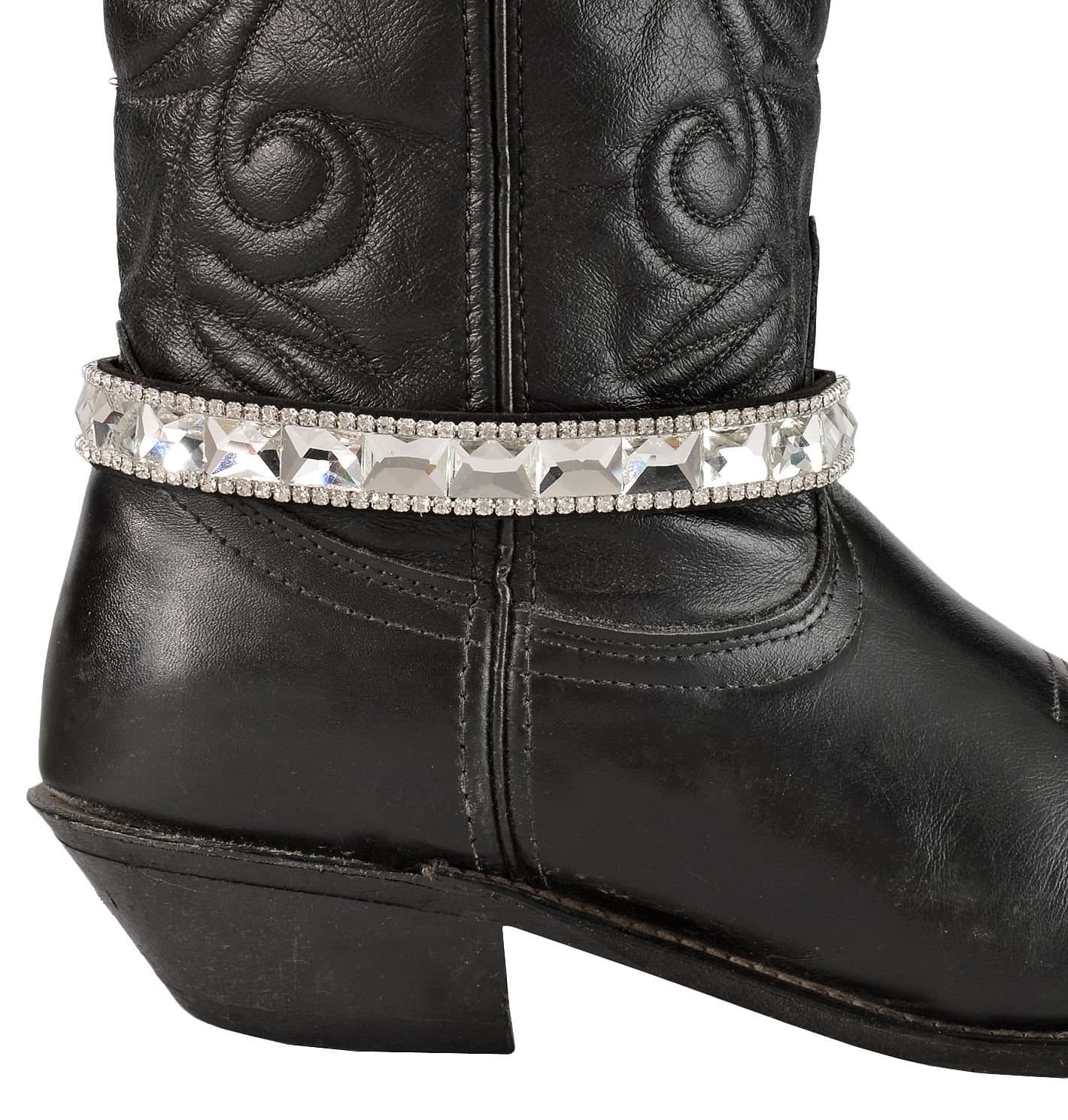 3D Women's Crystal Boot Bracelet Black One Size