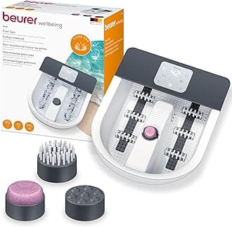 – FB60UK Foot Spa with Water Heater Footbath with Premium Touch Screen 3 Pedicure Attachments Powerful 8-Level Water Heater Relaxing Bubble and Vibration Massage