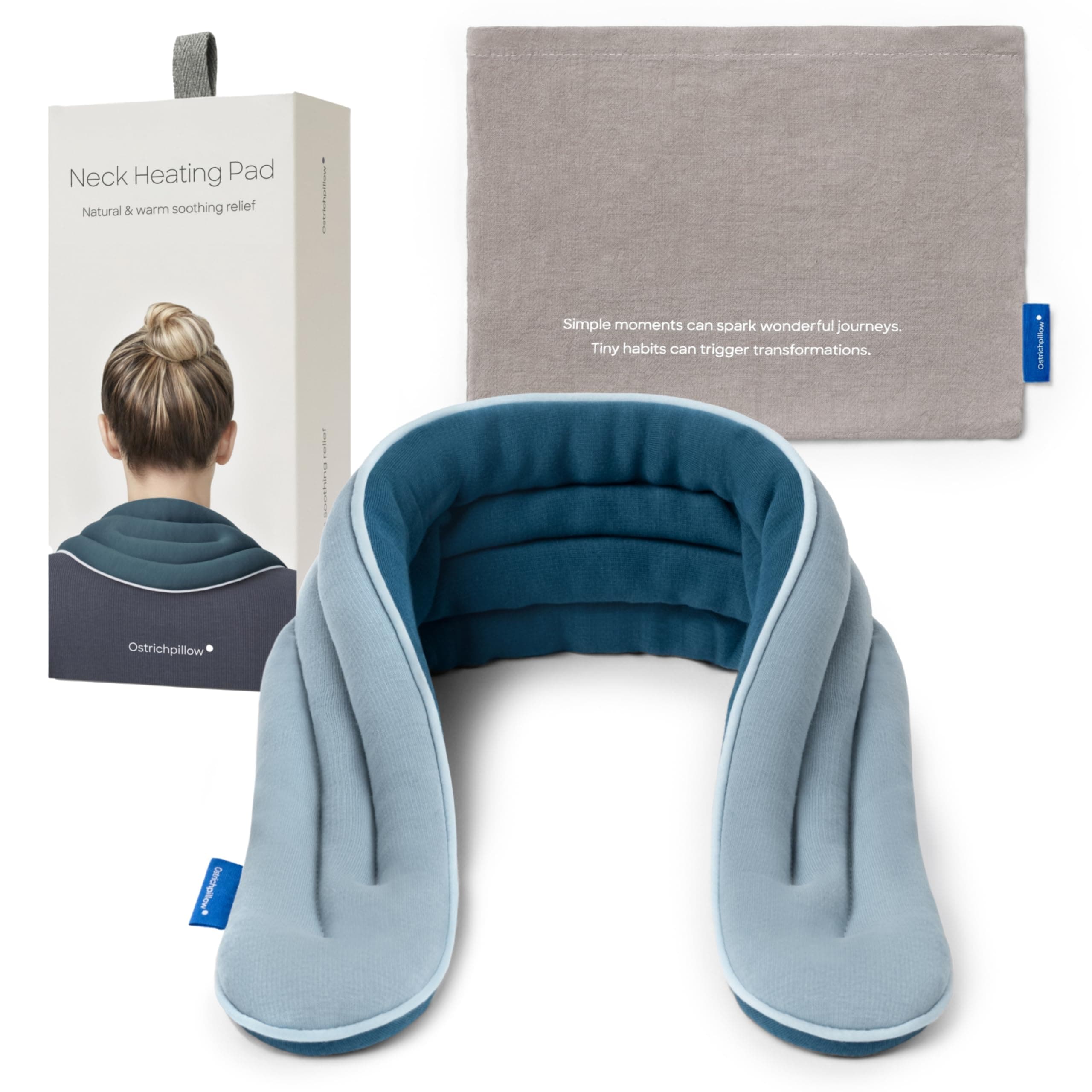 Ostrichpillow Heating Pad Microwavable - Neck Wrap Microwavable Heating Pad for Neck and Shoulder, Relaxation, Pain Relief
