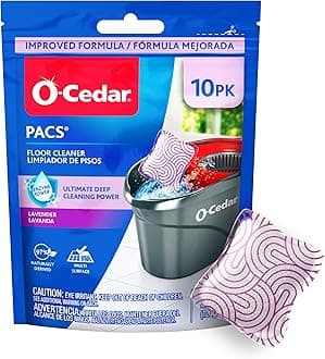 O-Cedar PACS Hard Floor Cleaner, Lavender Scent 10 Count (1-Pack) | Made with Naturally-Derived Ingredients | Safe to Use on All Hard Floors | Perfect for Mop Buckets