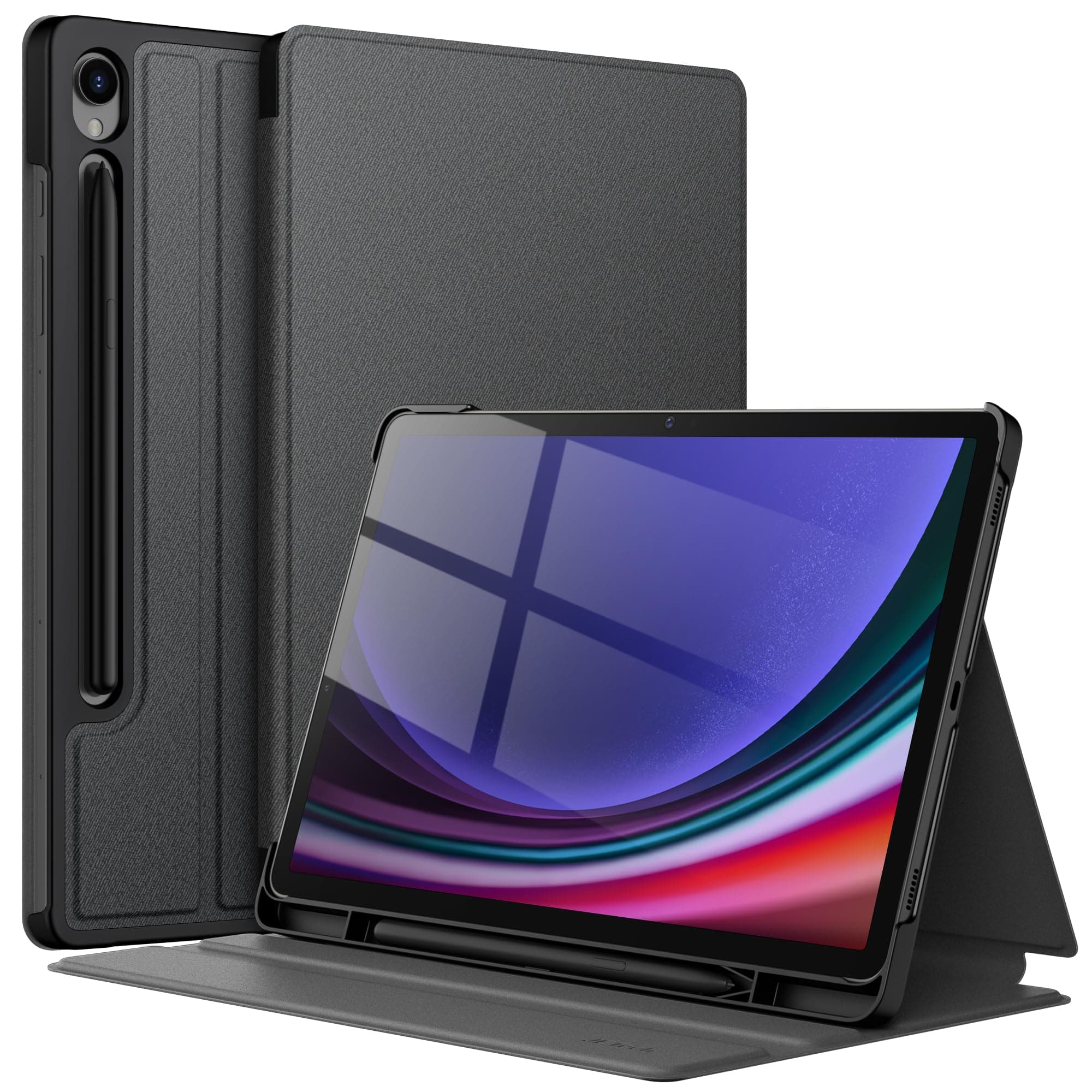 JETech Case for Samsung Galaxy Tab S9 11-Inch with S Pen Holder, Slim Folio Stand Protective Tablet Cover, Multi-Angle Viewing (Black)