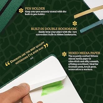 Dingbats* Pro B5 Lined Large Notebook with Gift Box - Textile Cover, Thread-Bound Journal - Pocket, Elastic Closure, Pen Holder, Bookmark