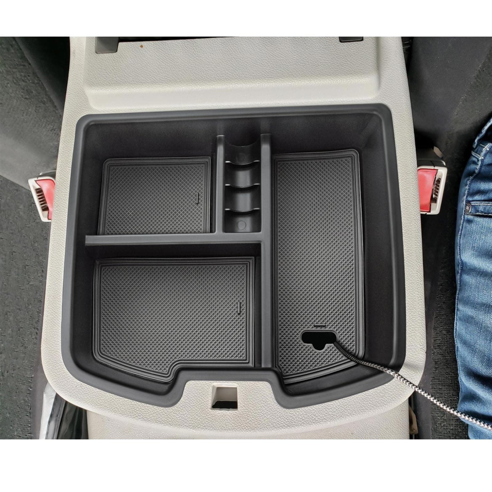 TOPINSTALL Center Console Organizer Compatible with 2007-2014 Chevy Silverado GMC Sierra Avalanche Tahoe Suburban Yukon Yukon XL Accessories, Truck Console Organizer Storage Full Size Tray