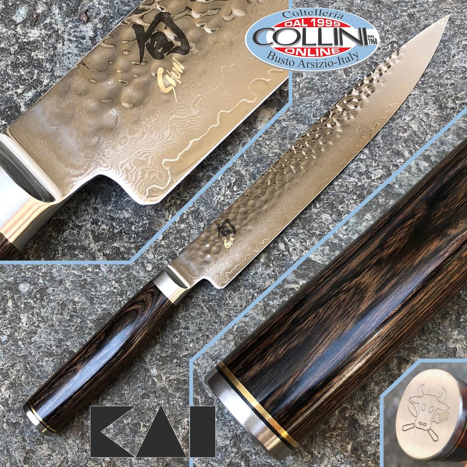 Kai Europe Kitchen Knife, Carbon, Walnut, 24 cm