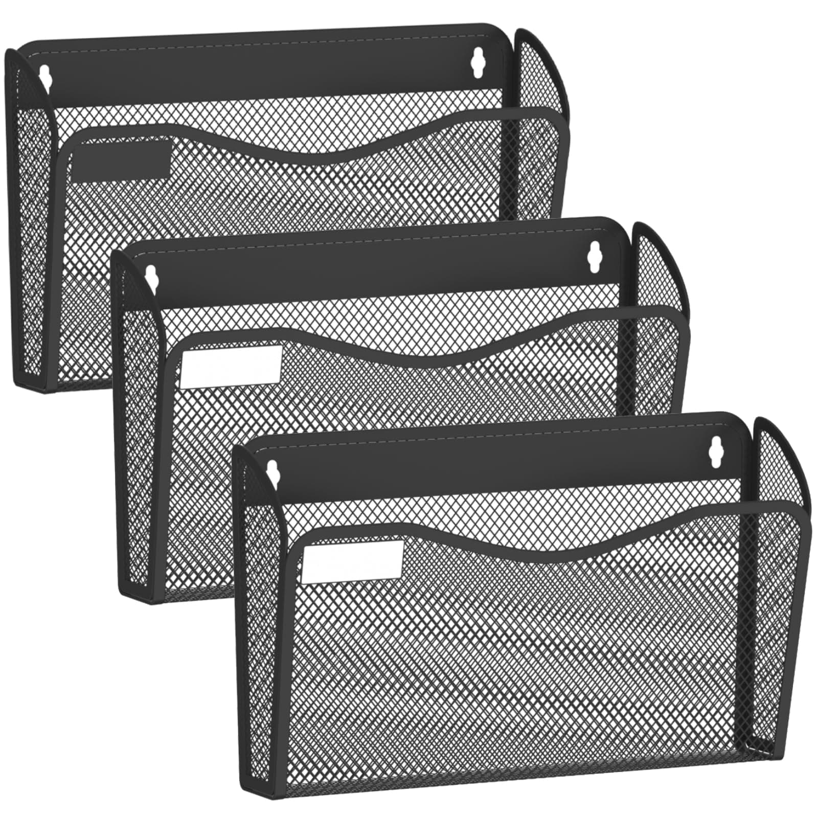 - Wall File Organizer, Mesh Hanging File Organizer, Home Office Organization and Storage, 3 Single Pockets Document Magazine Rack