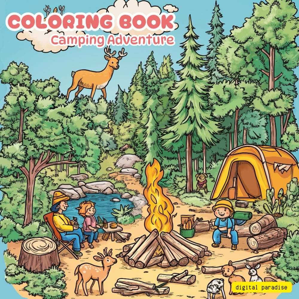 Camping Adventure Coloring Book: Simple, Bold and Easy Designs For Both Adults and Kids: Funny Coloring Pages Farm Concept For Adults and Kids : Bold ... Adults And Kids: Bold & Easy & Satisfying)
