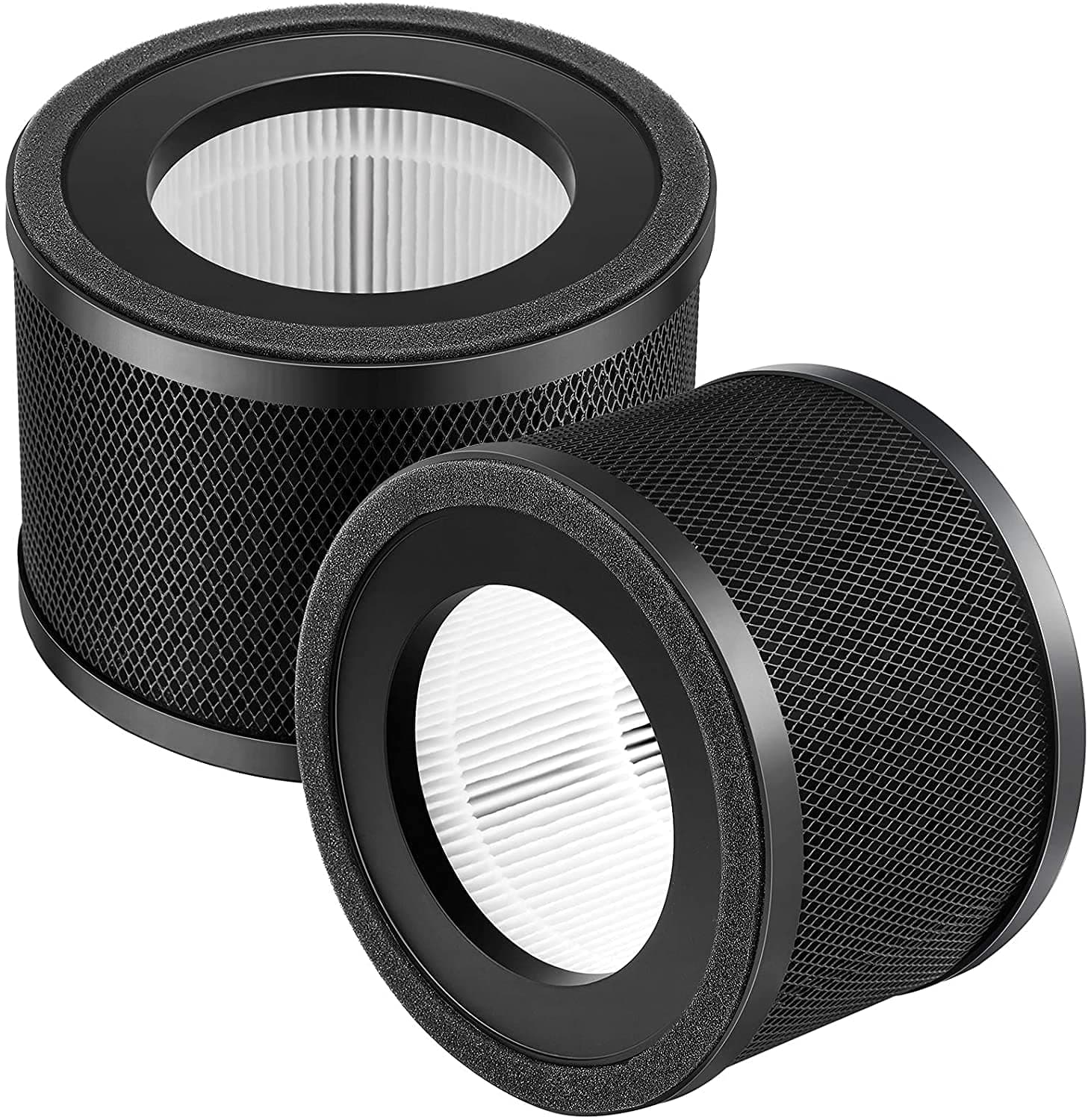 2 Pack HEPA Replacement Filter, Compatible with TaoTronics TT-AP001 and VAVA VA-EE014, 3-in-1 HEPA and Activated Carbon Filter