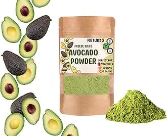 Freeze dried Avocado powder without additives, preservatives or added sugar. For smoothies vegan recipes. Natural food coloring Fiber source (300g)