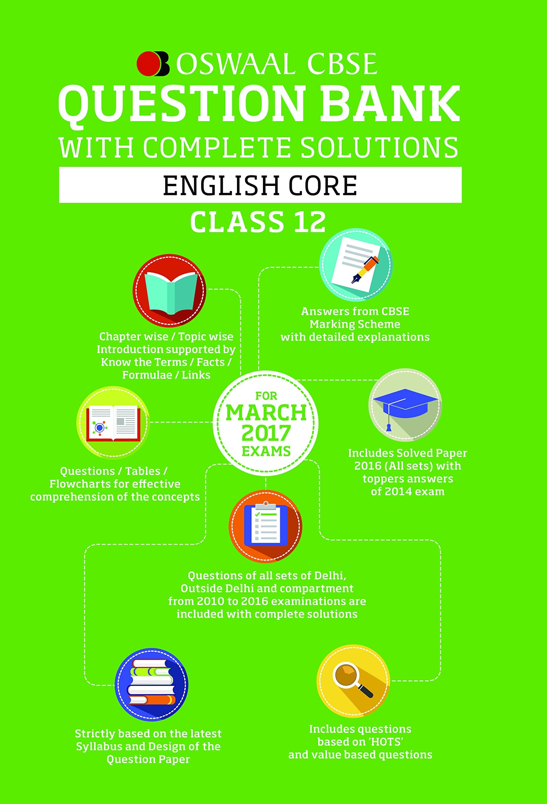 Oswaal CBSE CCE Question Bank With Complete Solutions For Class 12 English Core(For 2017 Exams)