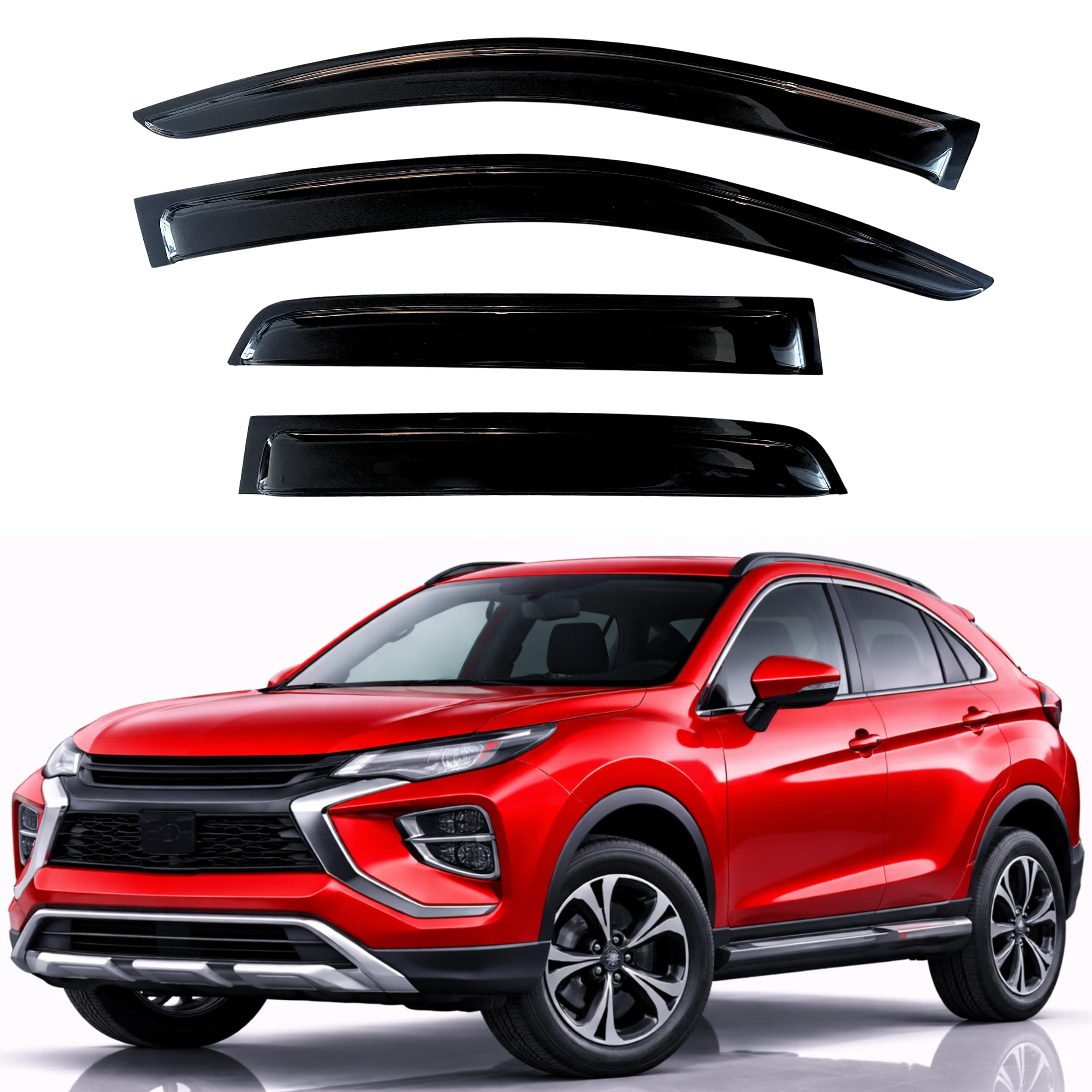 Rain Guards Fit for 2018-2026 Mitsubishi Eclipse Cross, Out-Channel Window Visors Vent Wind Deflectors 4PC, Car Accessories for 18-26 Eclipse Cross