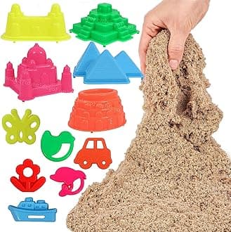 Toyshine 1 Kg Creative Sand for Kids with 12 Play Molds | Kids Activity Toy Soft Sand Clay - Natural Color
