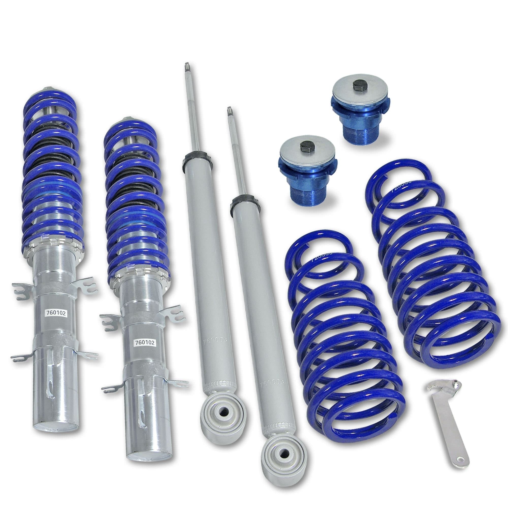 JOM Coilover Kit, Blue for Seat Leon & Toledo (741013), 25-60mm Front, 20-60mm Rear Lowering