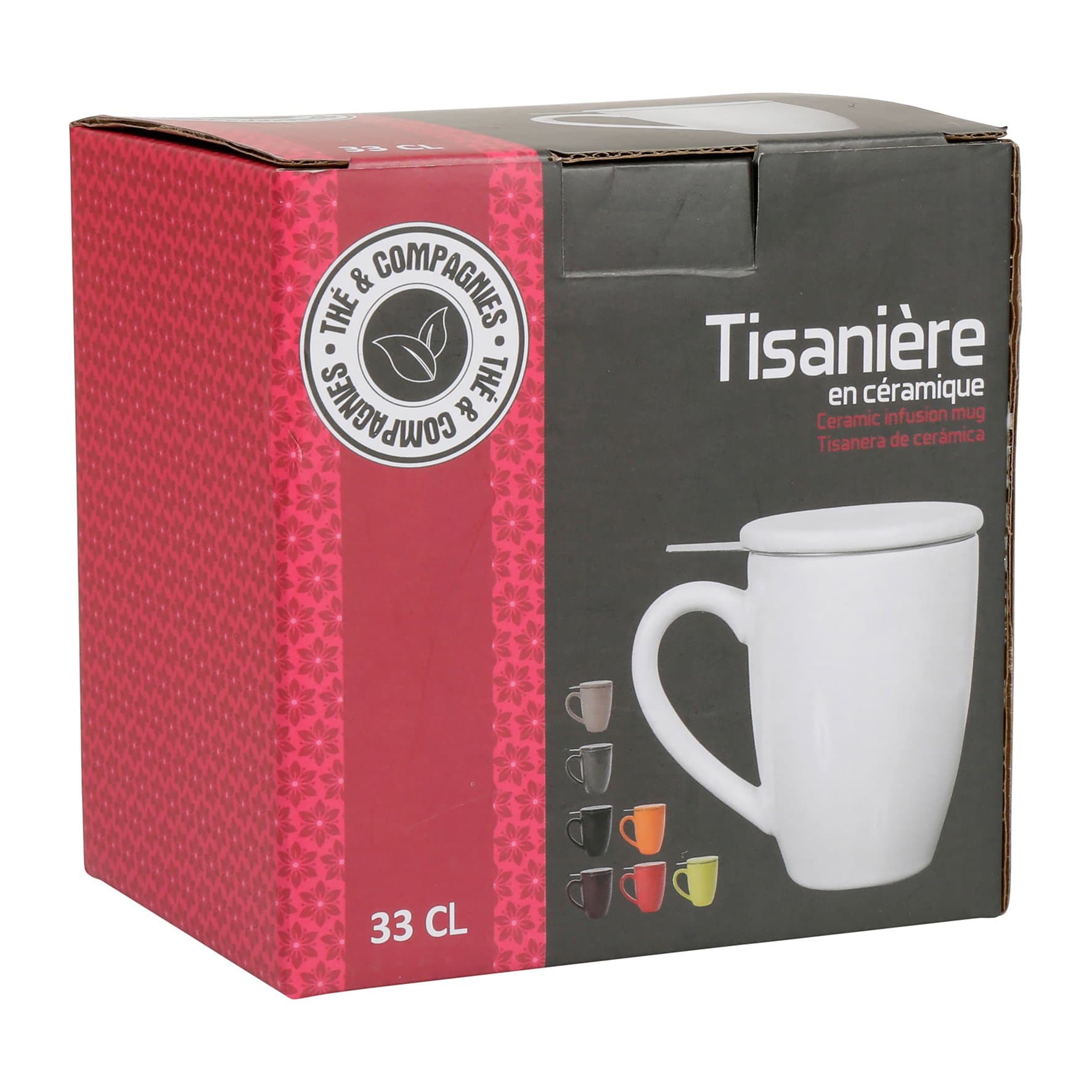 Sema 99842 Ceramic Infusion Mug with an Eiffel Tower Design - 8.7 x 8 x 15.1 cm - Grey