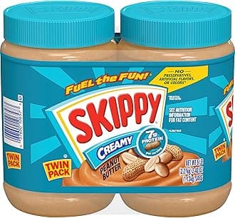 Creamy Peanut Butter Spread, Shelf-Stable, 40 oz Jar of SKIPPY Peanut Butter (2 Pack)