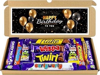 Birthday Gift Selection Box Chocolate Hamper | Letter Box Gift | 10 Fullsize Dairy Milk Chocolate bars | Ideal Gifts For Women, Men, Kids (Gold)