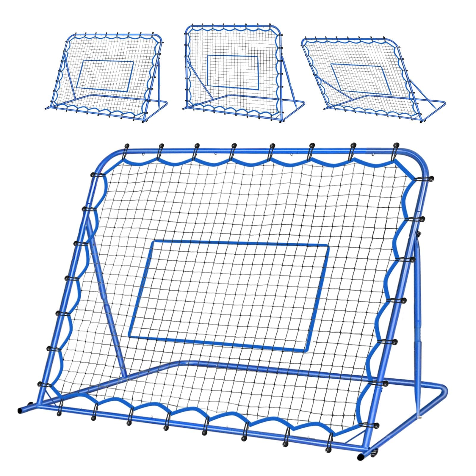 Soccer Baseball Volleyball Rebounder Net, Quick-Switch Angle Dual-Sided/Dual/Three Mode Goal Net Multi-Sport Pitchback Rebound for Control, Passing Practice, Easy Setup Bounce Back Training Gifts