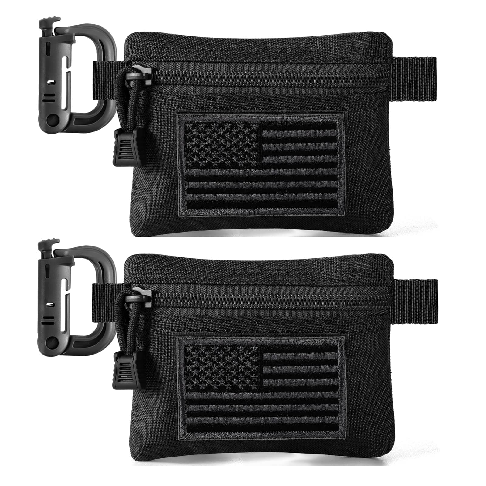 2 Pack Tactical Compact EDC Pouches Military Molle Utility Pouch Accessories Organizer Pouch Coin Purse Keychain Pocket Credit Card Holder Waist Pack