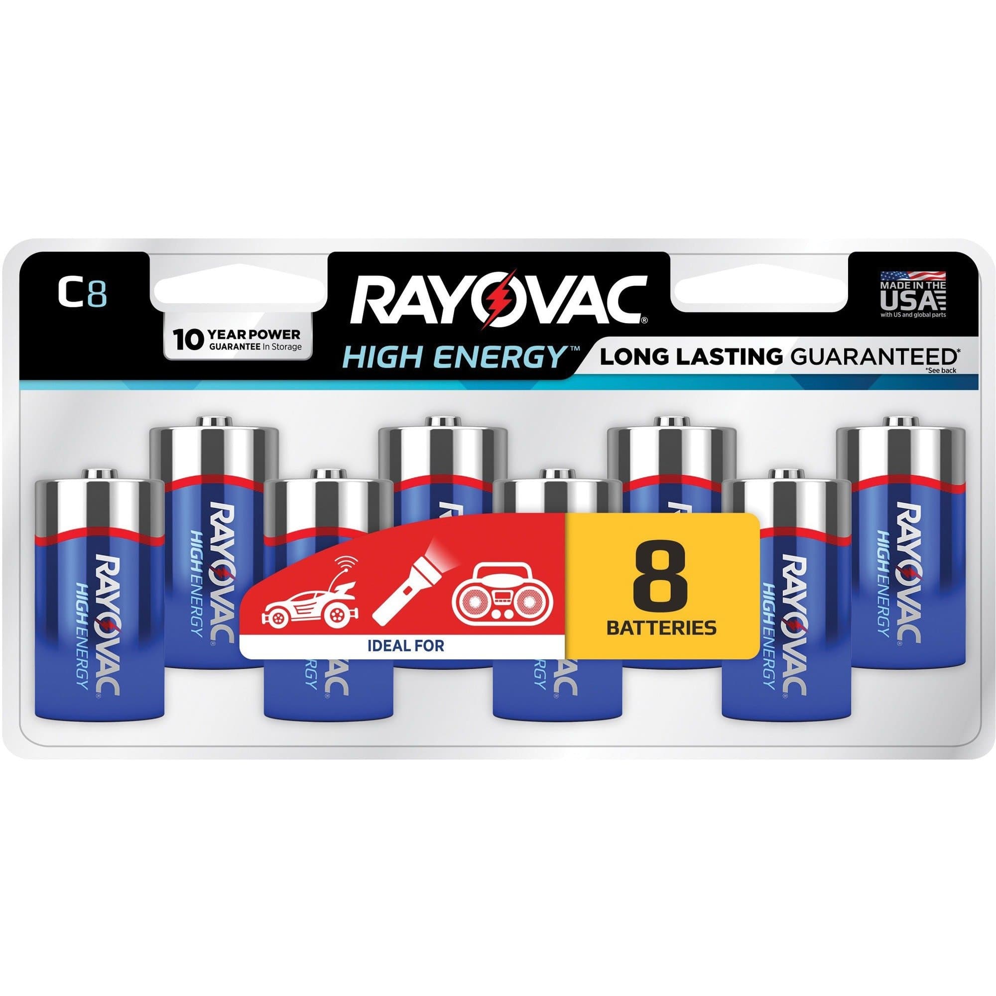 Rayovac® - Maximum Plus Alkaline Batteries, C, 8/Pack - Sold As 1 Pack - More power for your money.