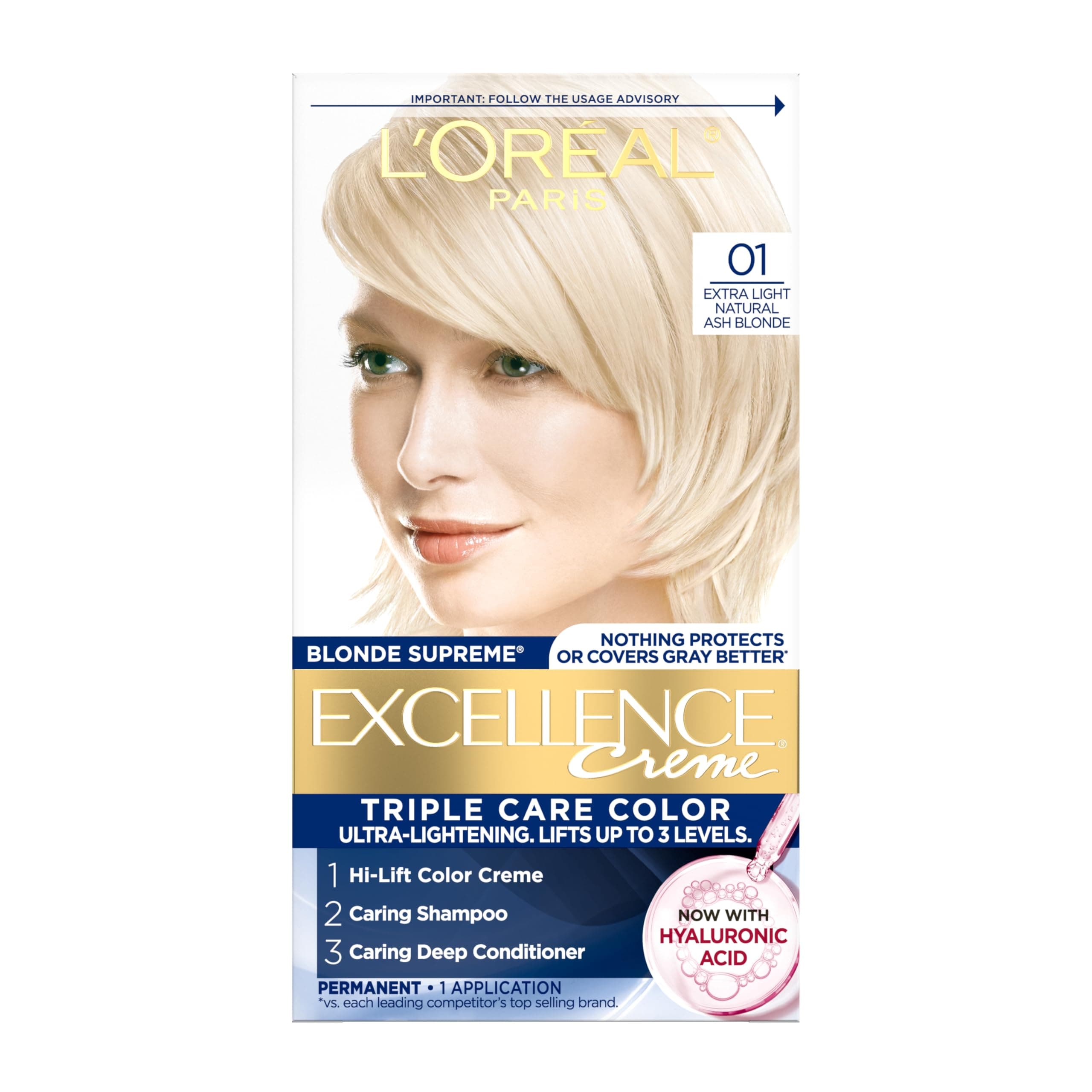 L'Oreal Excellence Hair Color #01 Extra Light Ash Blonde (Parallel Import)