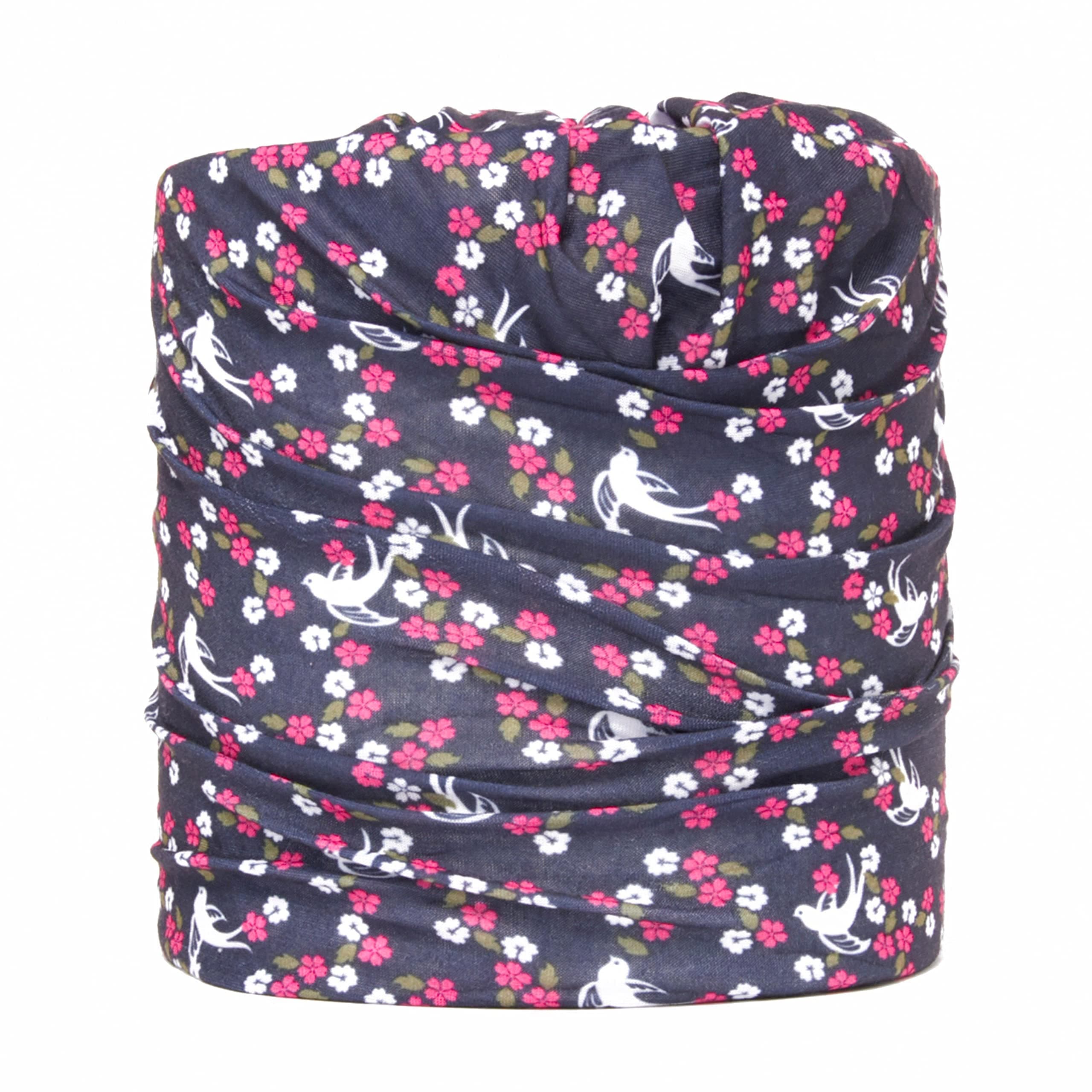 Peter Storm Women's Multi-Functional Floral Chute, Neck Gaiter, Buff, Neck Warmer, All Year Round Wear, Navy, One Size