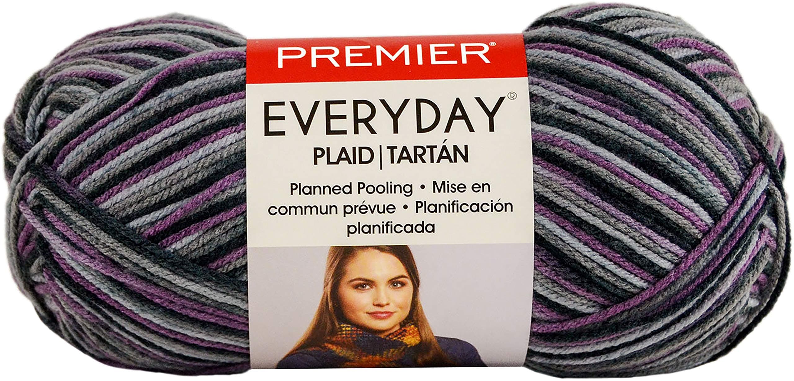 Premier Yarns Everyday Purple Grey Plaid