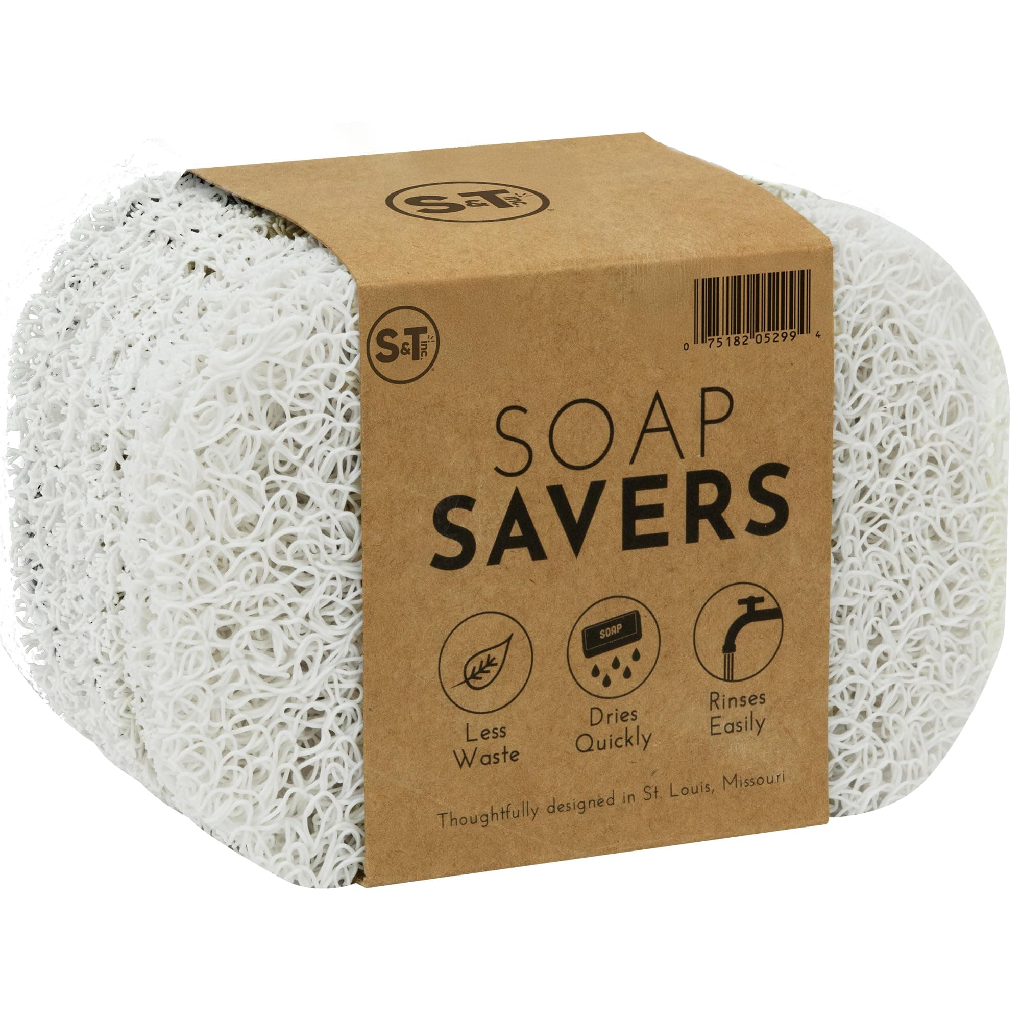 S&T INC. ST 529901 Soap Saver Bundle - 2.9" X 4.4", White, 6pk