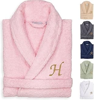 Aristocrat Custom Embroidered 100% Turkish Cotton Bathrobe –Personalized Robe, Soft Terry Cloth Unisex Bathrobe