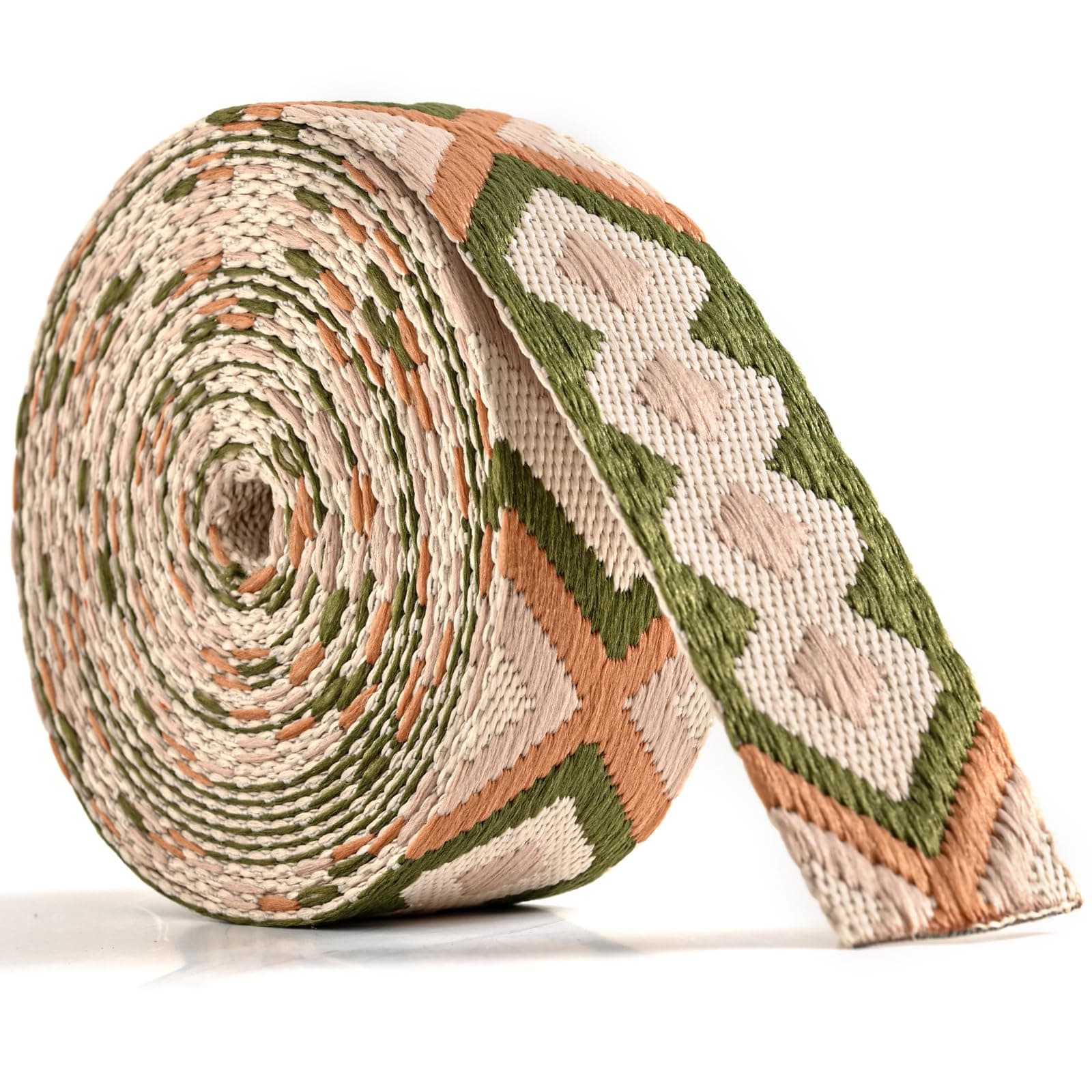 Cotton Webbing 1.5 Inch 2 Inch - Heavy Webbing Strap for Bags, Arts and Crafts, High Density Webbing Jacquard Embroidery Style