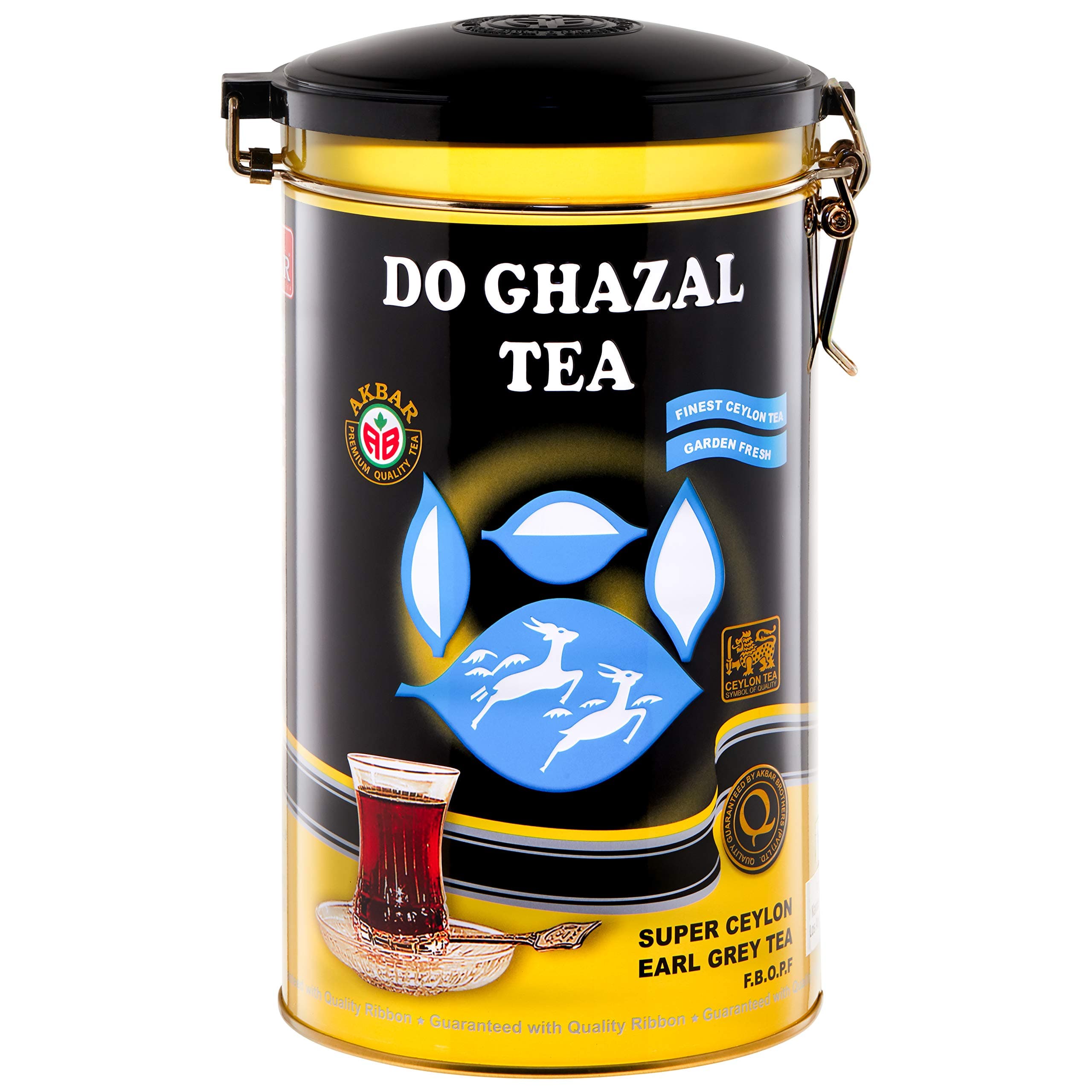 Do Ghazal Earl Grey Tea 400 Gram Tin - Pure Ceylon Loose Tea In Metal Tin - 14.1oz